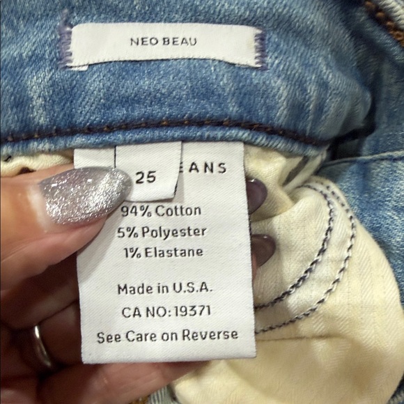 James Jeans light blue stretchy cigarette jeans unique patchwork design size 25 - Picture 5 of 9